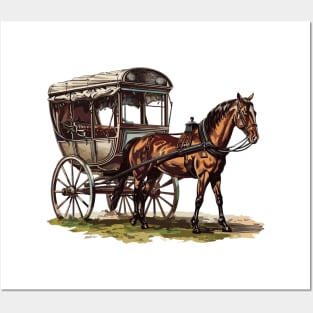 Vintage Amish Buggy Horse Buggy Wagon Rural transportation Posters and Art